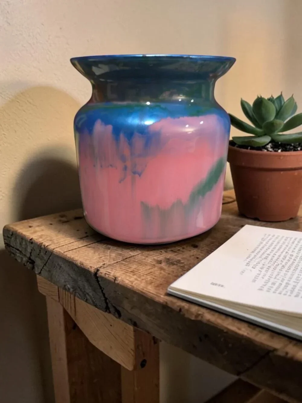 Handmade Fluid Art Acrylic Pour Abstract Vase, Modern Accent, Home Decor, OOAK